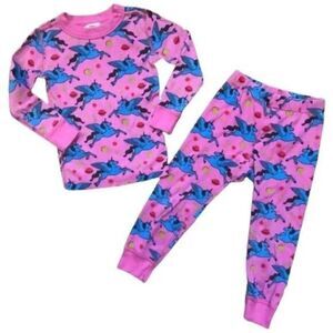 Hanna Andersson Winged Unicorn Long Sleeve Pink Pajama Set Size 4 - GUC